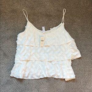NWT Elegant White Layered Women's Top
